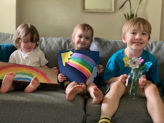 Alice and her brothers with their rainbows Open Gallery